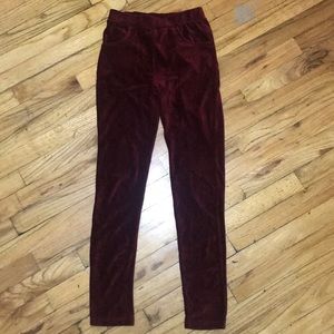 Red Corduroy Stretchy Leggings